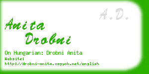 anita drobni business card